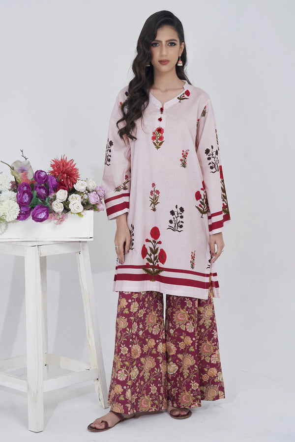 2PC Unstitched Printed Lawn Shirt and Trouser KST-3130 Printed KHAS STORES 