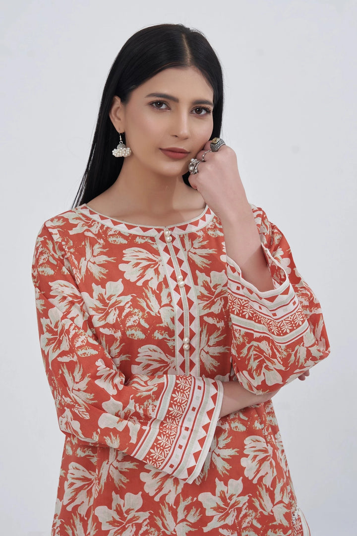 2PC Unstitched Printed Lawn Shirt and Trouser KST-3132 Printed KHAS STORES 