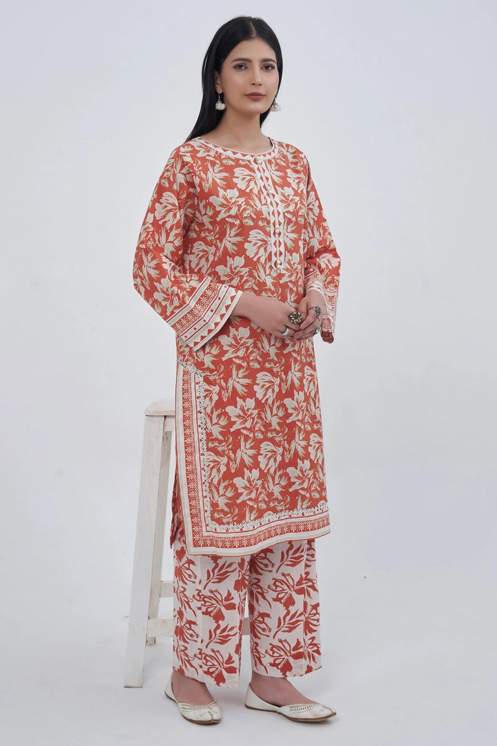 2PC Unstitched Printed Lawn Shirt and Trouser KST-3132 Printed KHAS STORES 