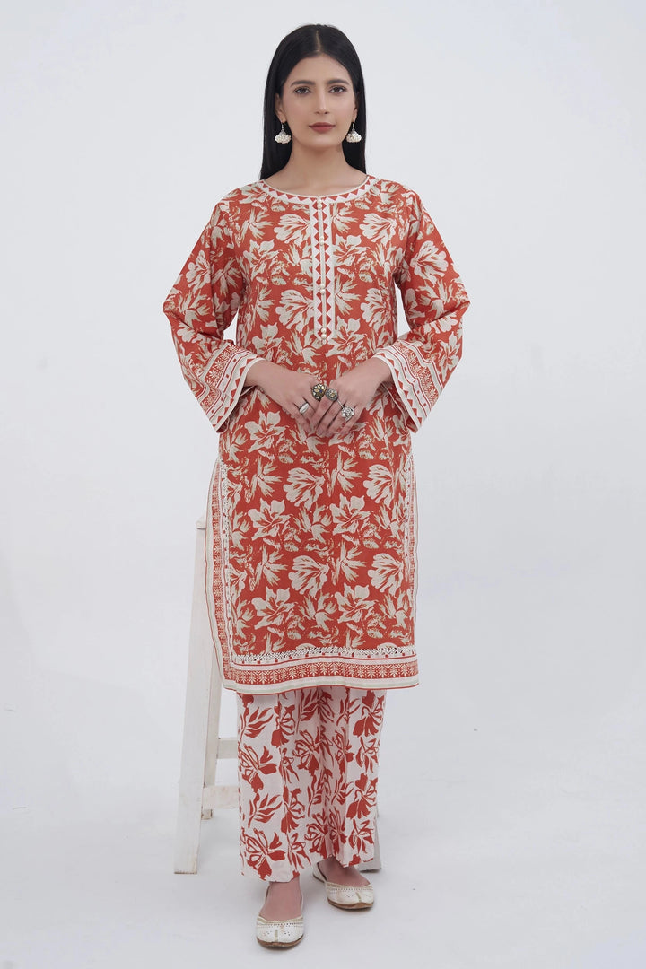 2PC Unstitched Printed Lawn Shirt and Trouser KST-3132 Printed KHAS STORES 