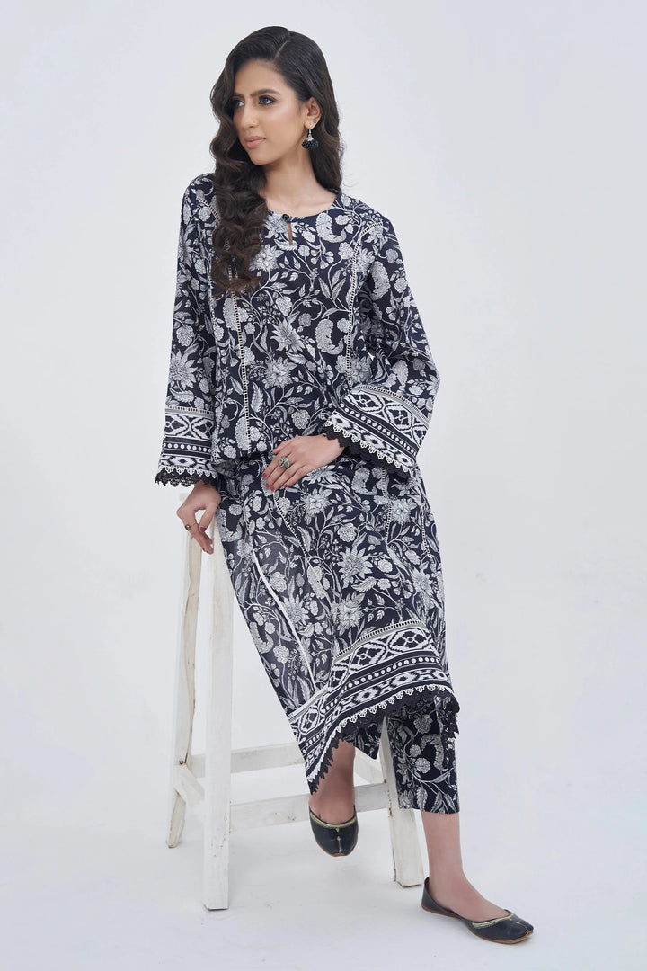 2PC Unstitched Printed Lawn Shirt and Trouser KST-3133 Printed KHAS STORES 