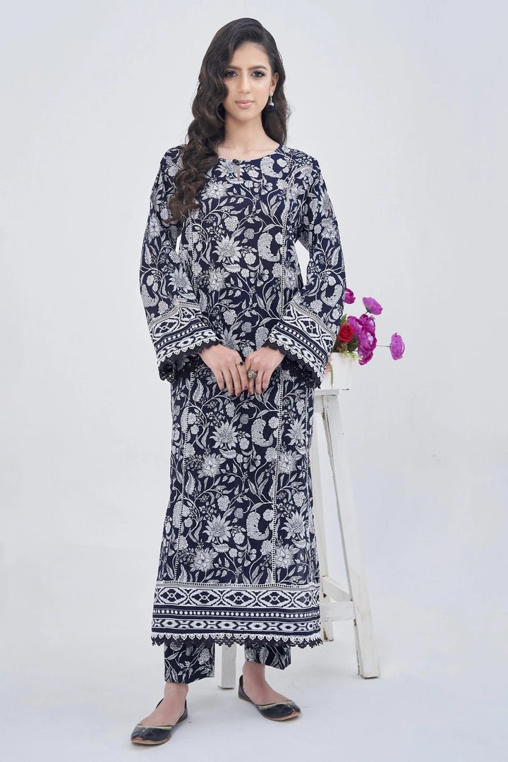 2PC Unstitched Printed Lawn Shirt and Trouser KST-3133 Printed KHAS STORES 