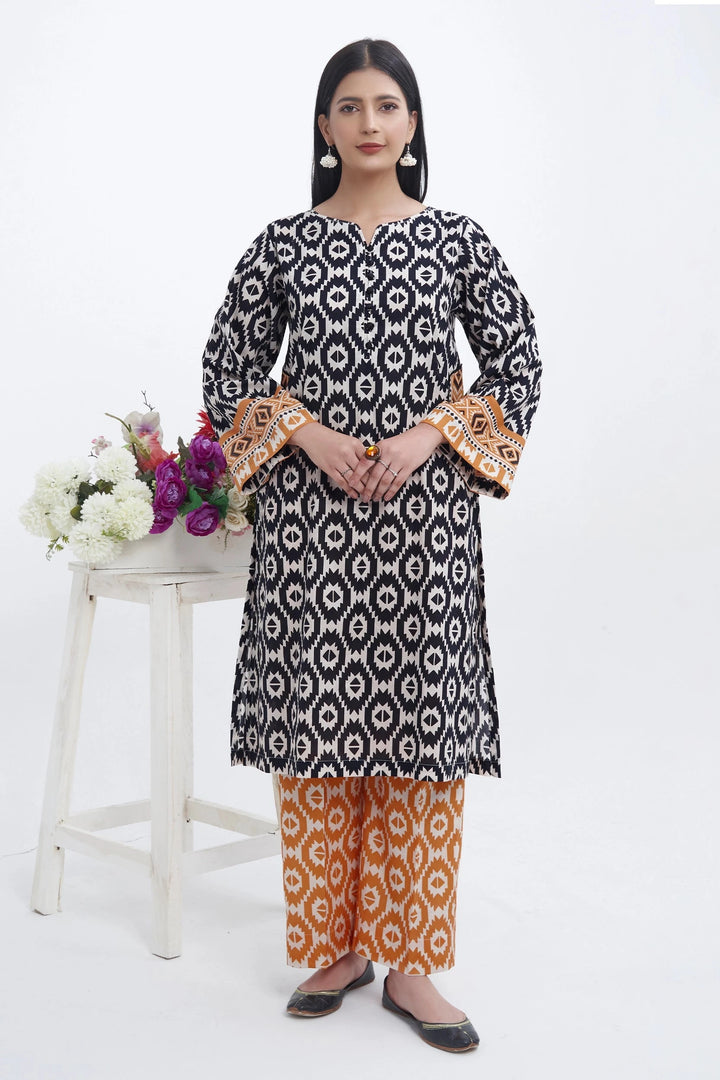 2PC Unstitched Printed Lawn Shirt and Trouser KST-3141 Printed KHAS STORES 