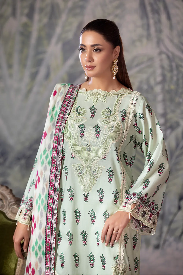 3PC Embroidered Unstitched Cambric Suit KCCE-2843 Embroidered KHAS STORES 