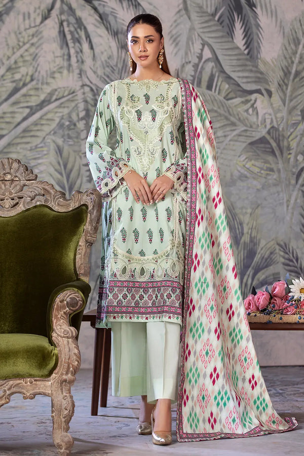 3PC Embroidered Unstitched Cambric Suit KCCE-2843 Embroidered KHAS STORES 