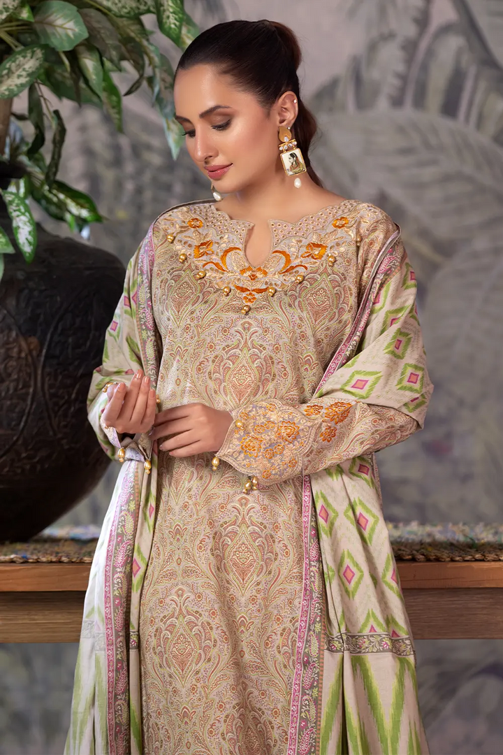 3PC Embroidered Unstitched Cambric Suit KCCE-2844 Embroidered KHAS STORES 