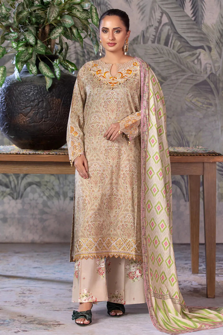 3PC Embroidered Unstitched Cambric Suit KCCE-2844 Embroidered KHAS STORES 