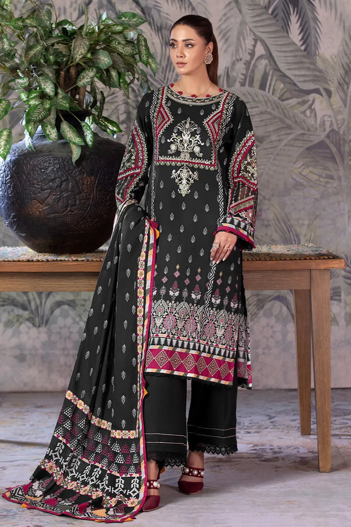 3PC Embroidered Unstitched Cambric Suit KCCE-2845 Embroidered KHAS STORES 