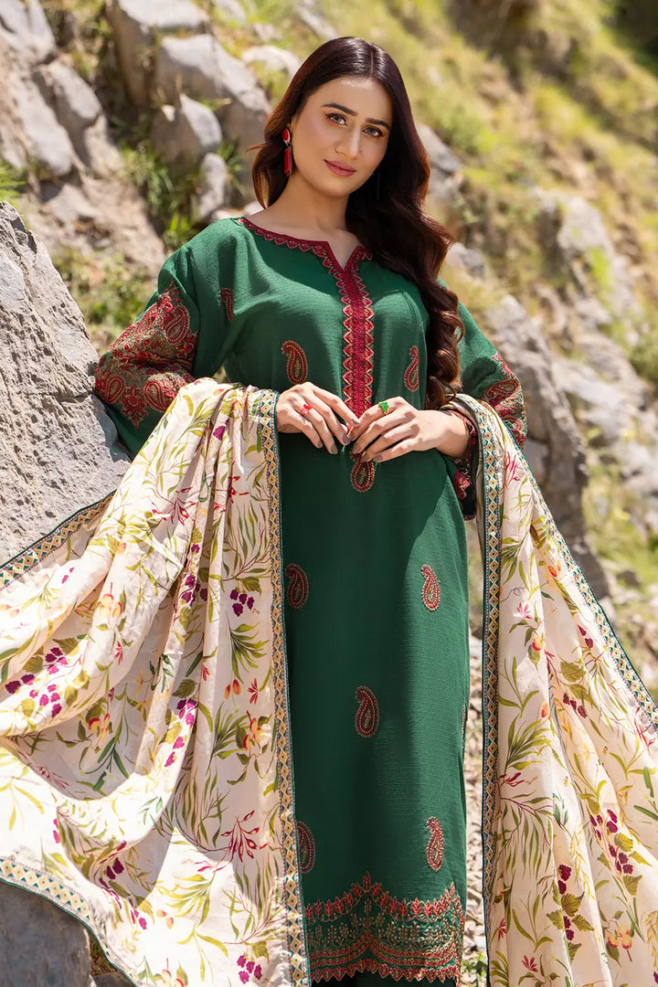 3PC Embroidered Unstitched Cambric Suit KSDE-2823 Embroidered KHAS STORES 