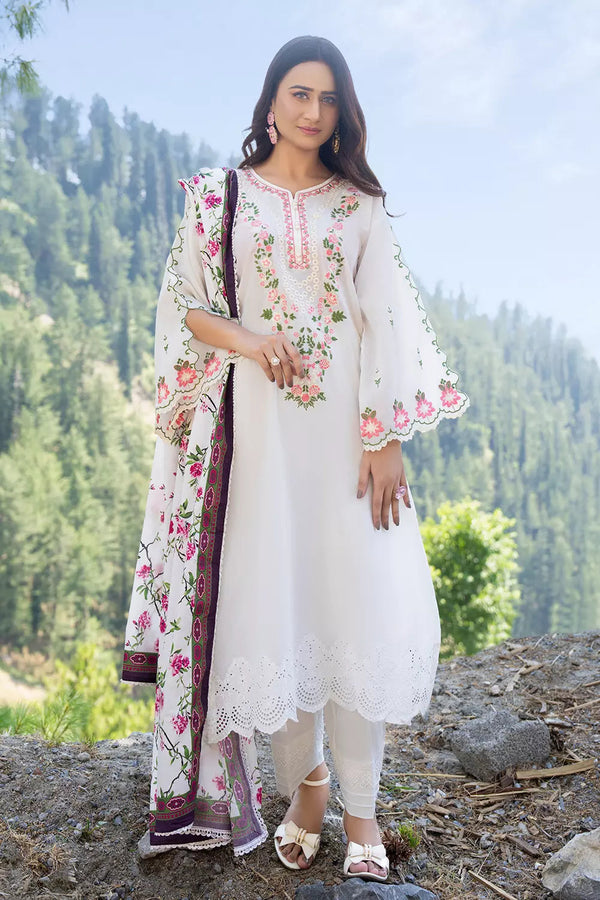 3PC Embroidered Unstitched Cambric Suit KSDE-2826 Embroidered KHAS STORES 