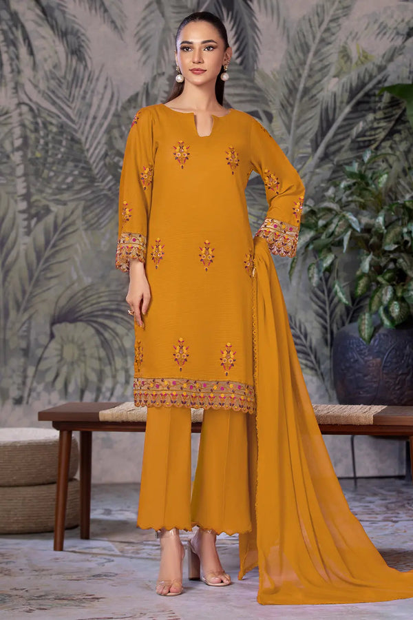 3PC Embroidered Unstitched Cambric Suit KSDE-2836 Embroidered KHAS STORES 