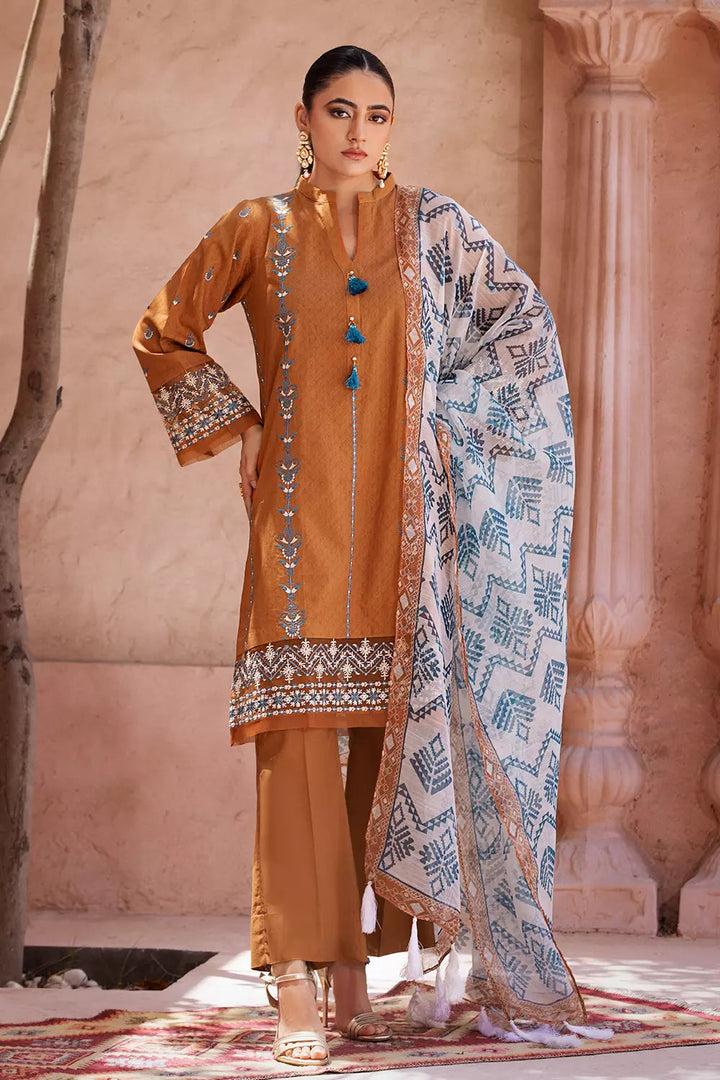 3PC Embroidered Unstitched Jacquard Suit KCNE-2619 Embroidered KHAS STORES 