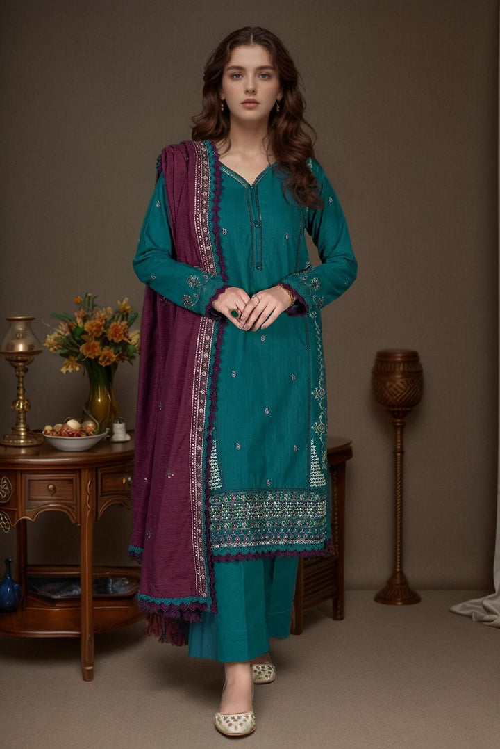 3PC Embroidered Unstitched Khaddar Suit KKE-2957 Embroidered KHAS STORES 