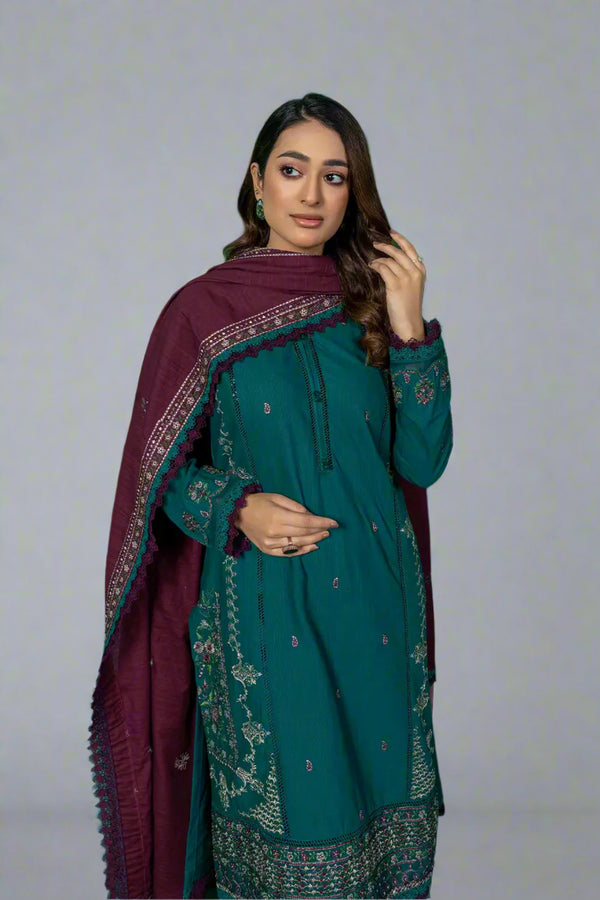 3PC Embroidered Unstitched Khaddar Suit KKE-2957 Embroidered KHAS STORES 