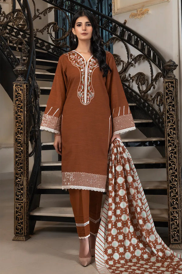 3PC Embroidered Unstitched Khaddar Suit KKE-2988 Embroidered KHAS STORES 