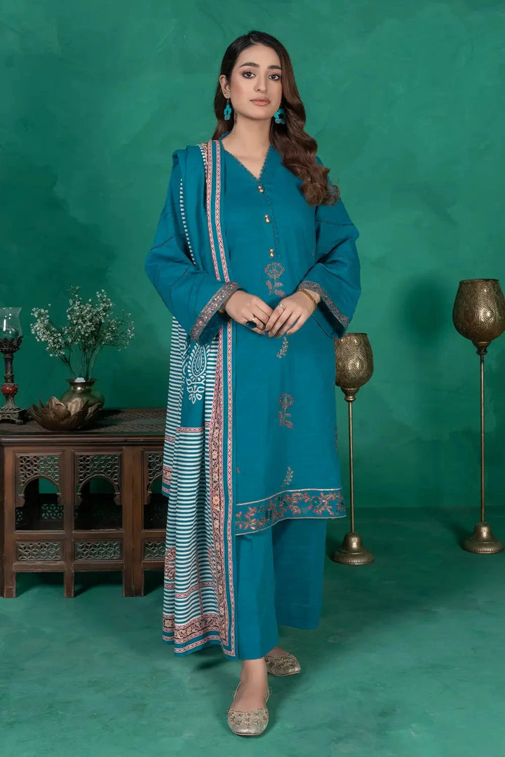 3PC Embroidered Unstitched Khaddar Suit KKE-3017 Embroidered KHAS STORES 