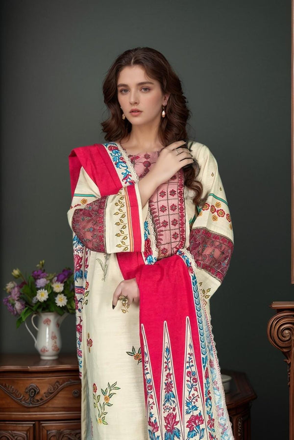 3PC Embroidered Unstitched Khaddar Suit KKE-3018 Embroidered KHAS STORES 