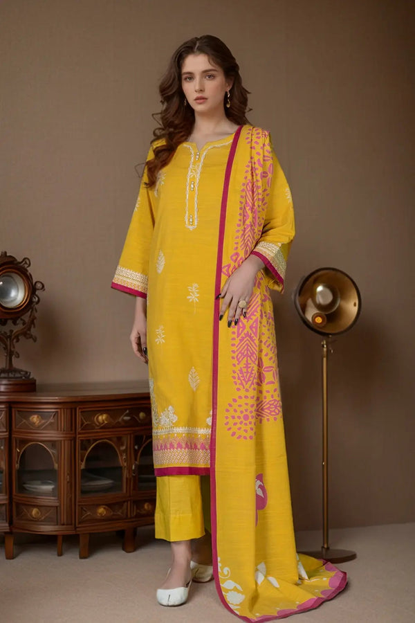 3PC Embroidered Unstitched Khaddar Suit KKE-3019 Embroidered KHAS STORES 