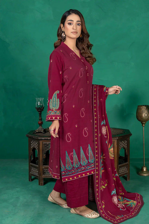 3PC Embroidered Unstitched Khaddar Suit KKE-3020 Embroidered KHAS STORES 