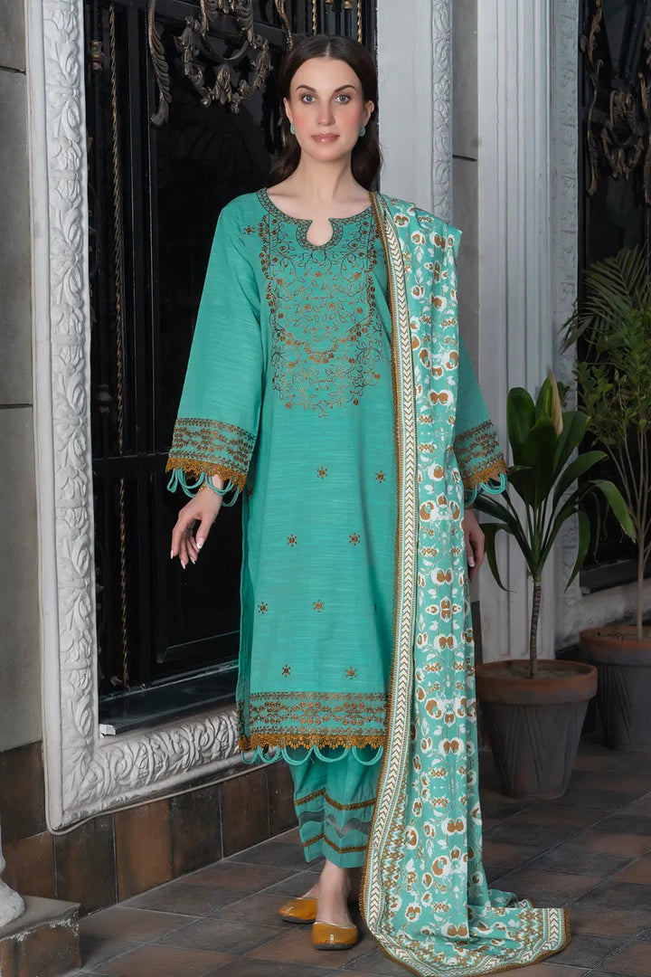 3PC Embroidered Unstitched Khaddar Suit KKHE-2919 Embroidered KHAS STORES 