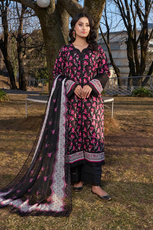 3PC Embroidered Unstitched Lawn Suit KC-3193 Embroidered KHAS STORES 