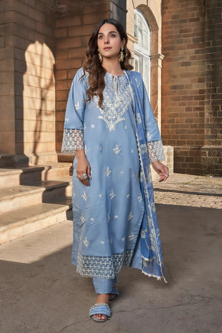 3PC Embroidered Unstitched Lawn Suit KCE-3169 Embroidered KHAS STORES 