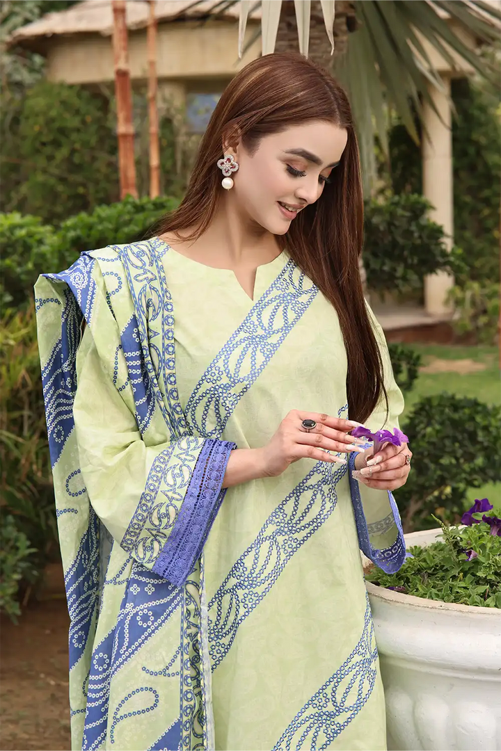 3PC Embroidered Unstitched Lawn Suit KL-2561 Embroidered KHAS STORES 