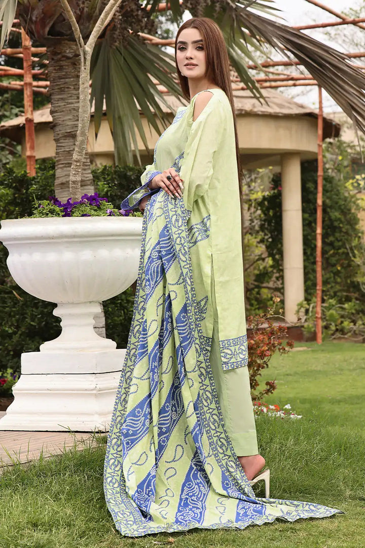 3PC Embroidered Unstitched Lawn Suit KL-2561 Embroidered KHAS STORES 