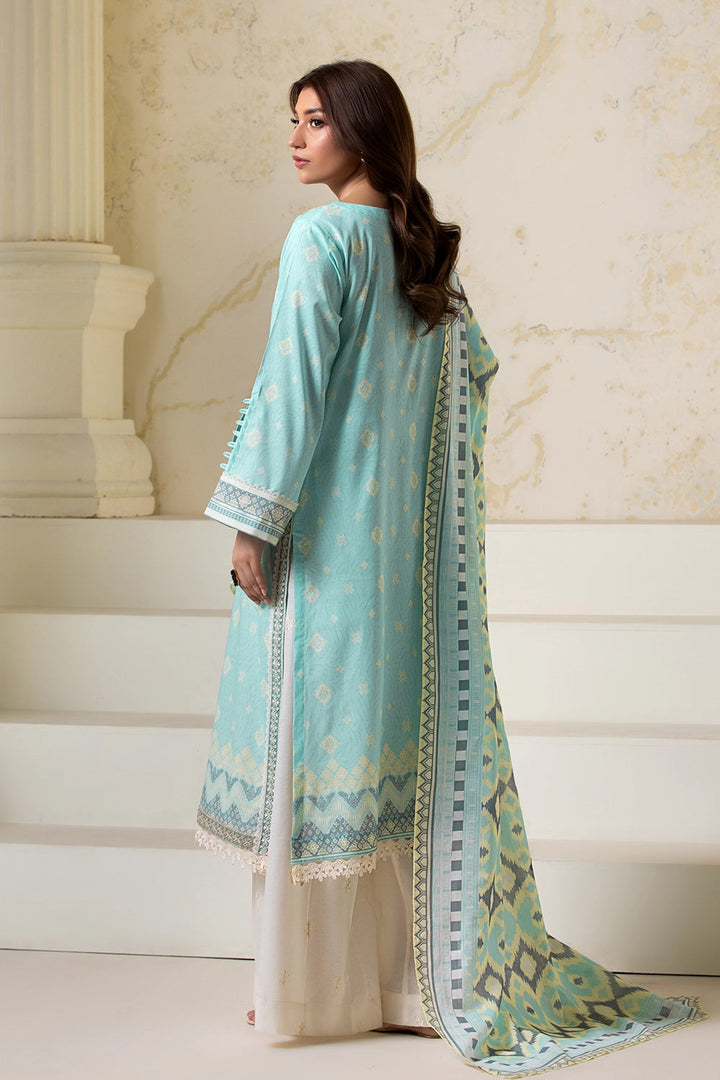 3PC Embroidered Unstitched Lawn Suit KL-2608 Embroidered KHAS STORES 