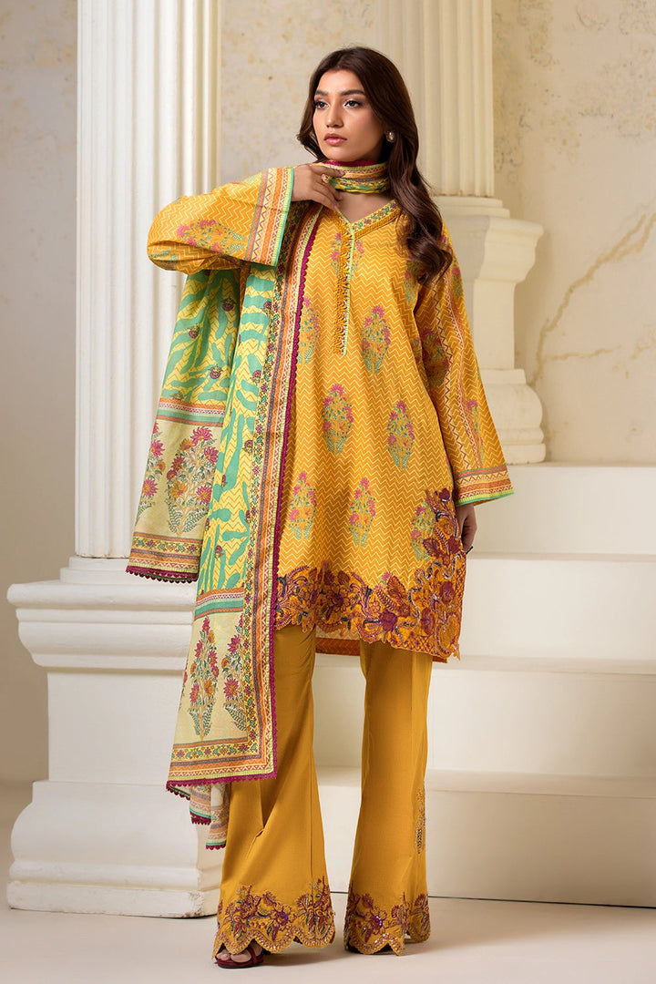 3PC Embroidered Unstitched Lawn Suit KL-2609 Embroidered KHAS STORES 