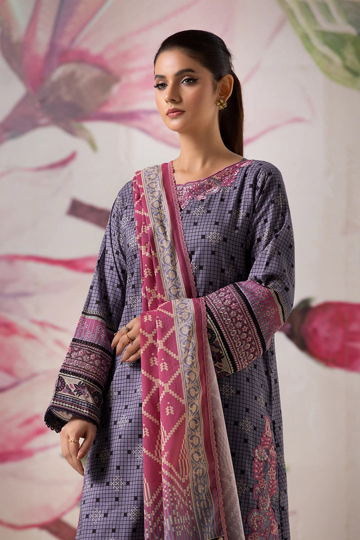 3PC Embroidered Unstitched Lawn Suit KL-2610 Embroidered KHAS STORES 