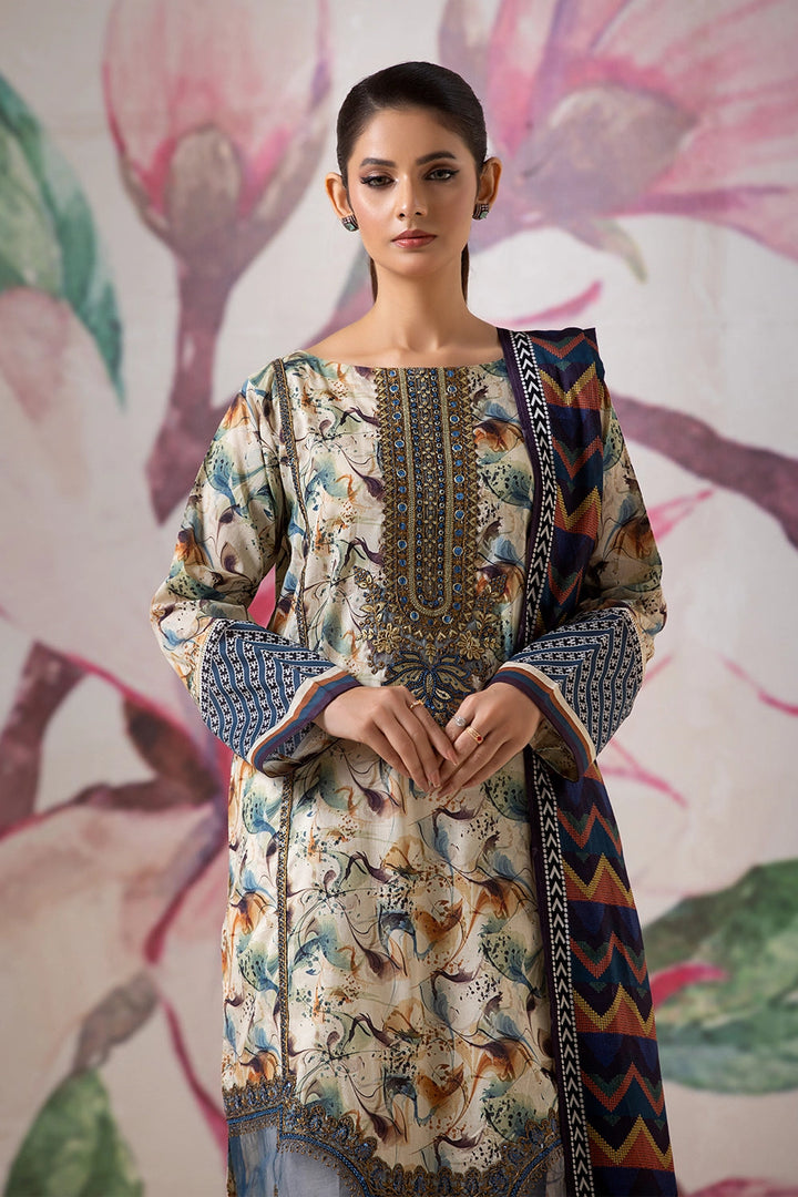 3PC Embroidered Unstitched Lawn Suit KL-2611 Embroidered KHAS STORES 