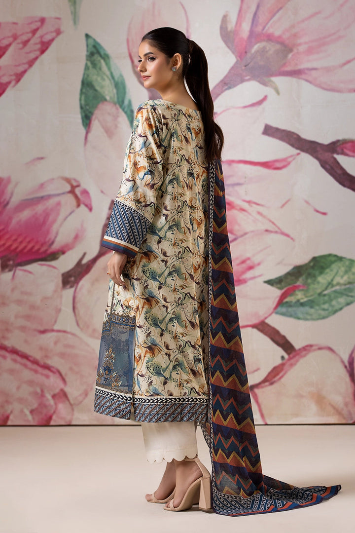 3PC Embroidered Unstitched Lawn Suit KL-2611 Embroidered KHAS STORES 