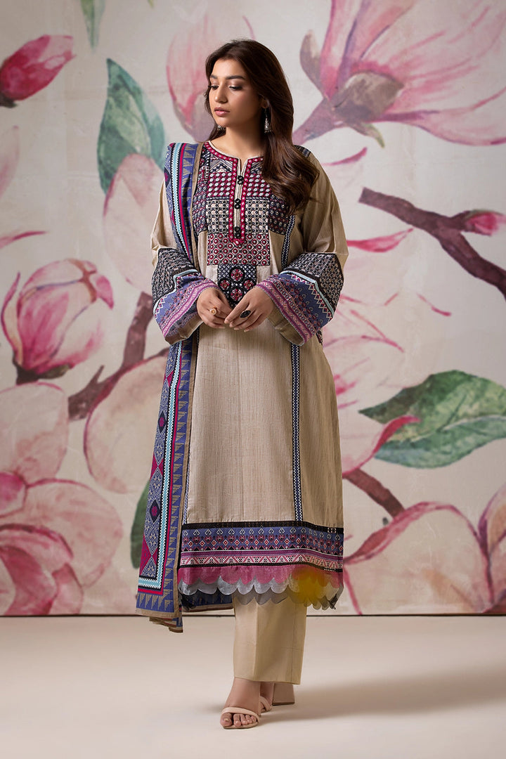 3PC Embroidered Unstitched Lawn Suit KL-2613 Embroidered KHAS STORES 