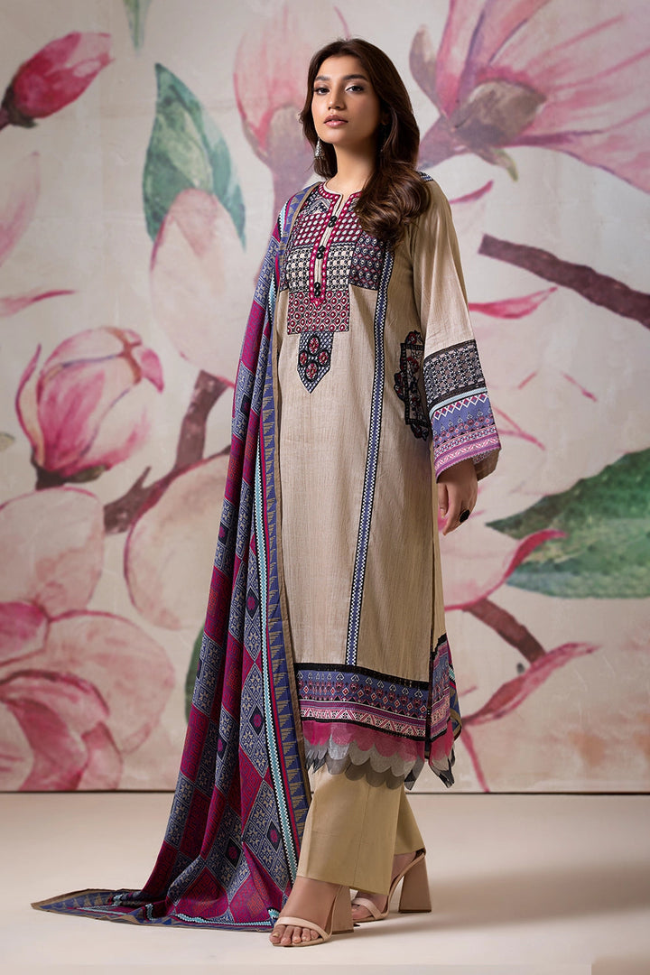 3PC Embroidered Unstitched Lawn Suit KL-2613 Embroidered KHAS STORES 