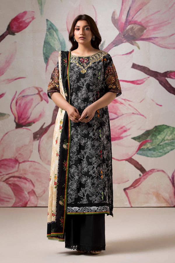 3PC Embroidered Unstitched Lawn Suit KL-2616 Embroidered KHAS STORES 