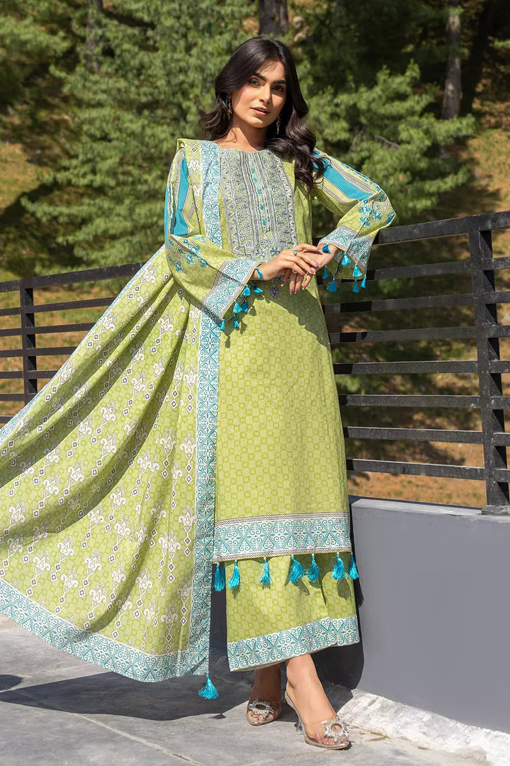 3PC Embroidered Unstitched Lawn Suit KL-2730 Embroidered KHAS STORES 