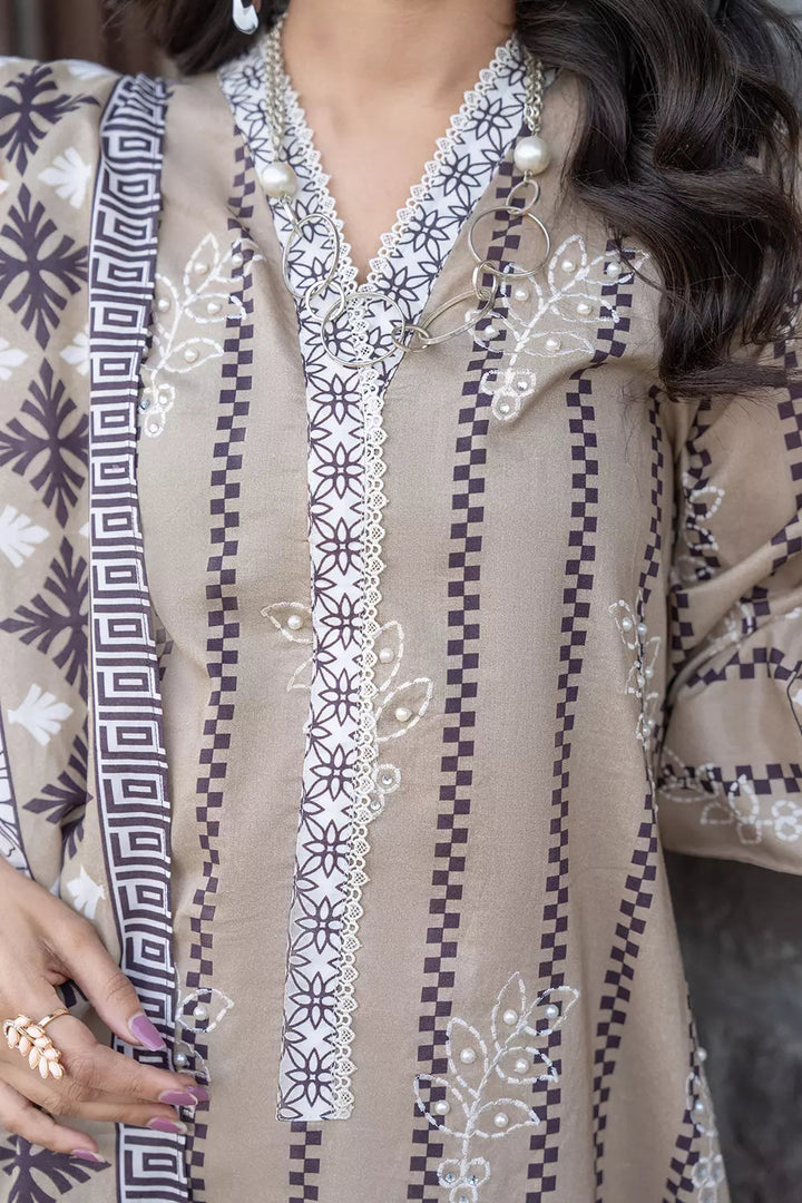 3PC Embroidered Unstitched Lawn Suit KL-2731 Embroidered KHAS STORES 