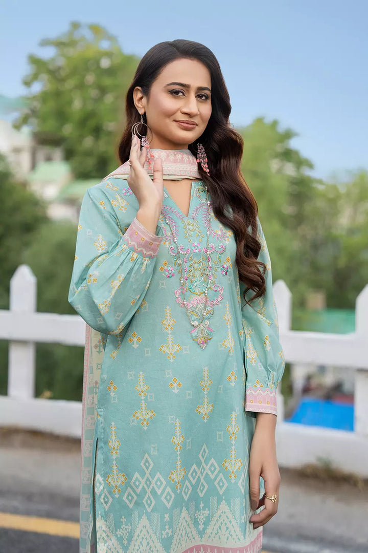 3PC Embroidered Unstitched Lawn Suit KL-2733 Embroidered KHAS STORES 