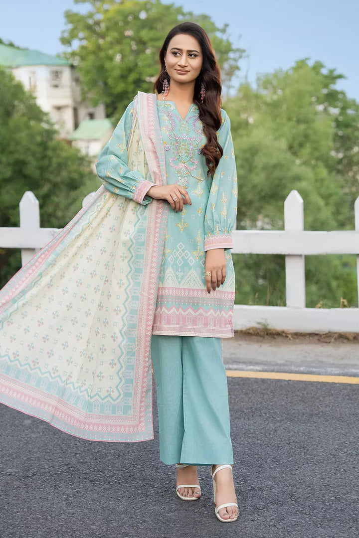 3PC Embroidered Unstitched Lawn Suit KL-2733 Embroidered KHAS STORES 