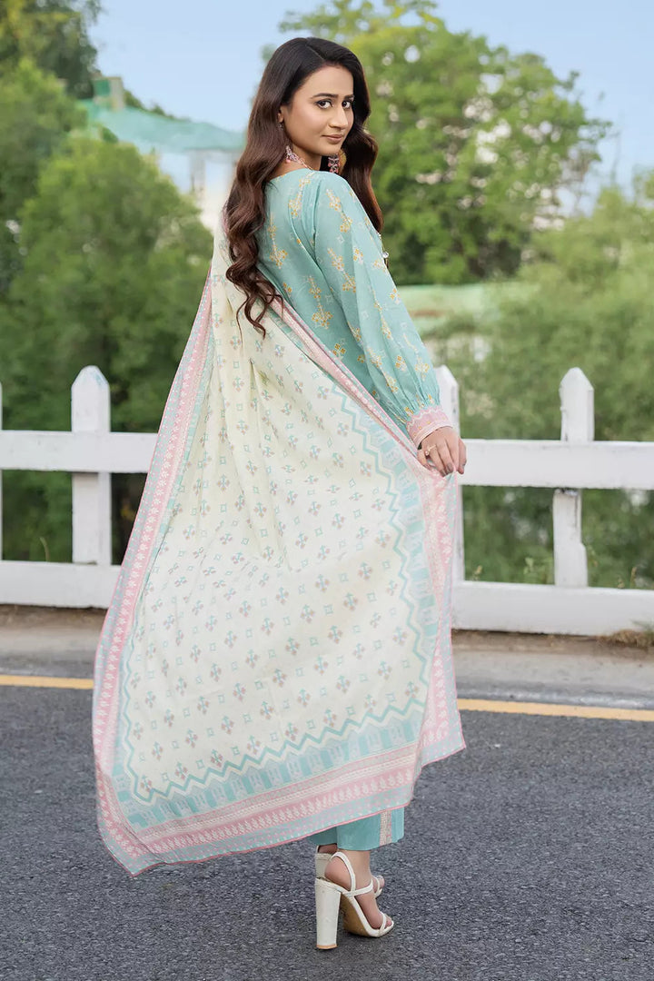 3PC Embroidered Unstitched Lawn Suit KL-2733 Embroidered KHAS STORES 