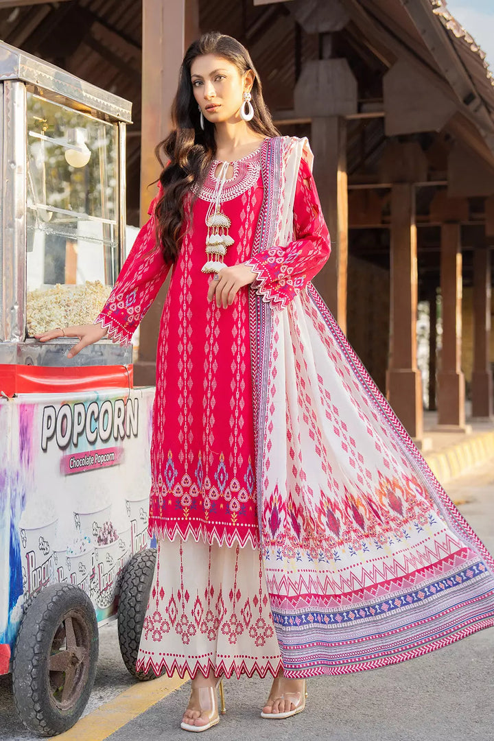 3PC Embroidered Unstitched Lawn Suit KL-2734 Embroidered KHAS STORES 