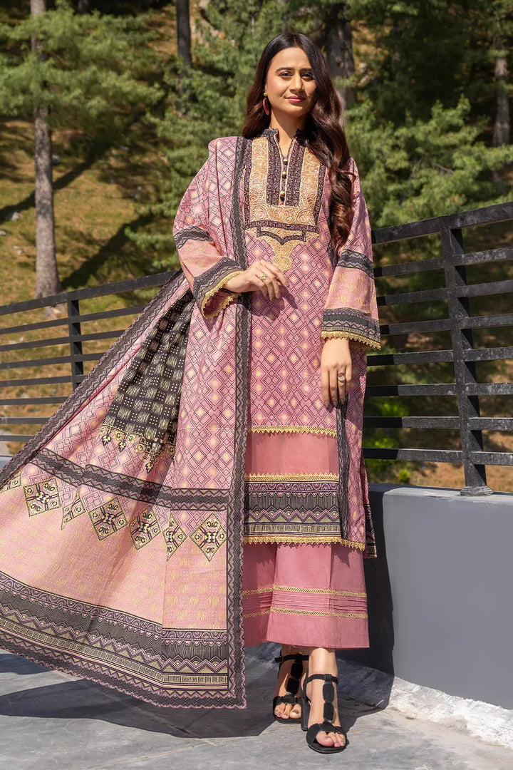 3PC Embroidered Unstitched Lawn Suit KL-2735 Embroidered KHAS STORES 