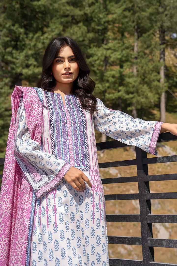 3PC Embroidered Unstitched Lawn Suit KL-2736 Embroidered KHAS STORES 