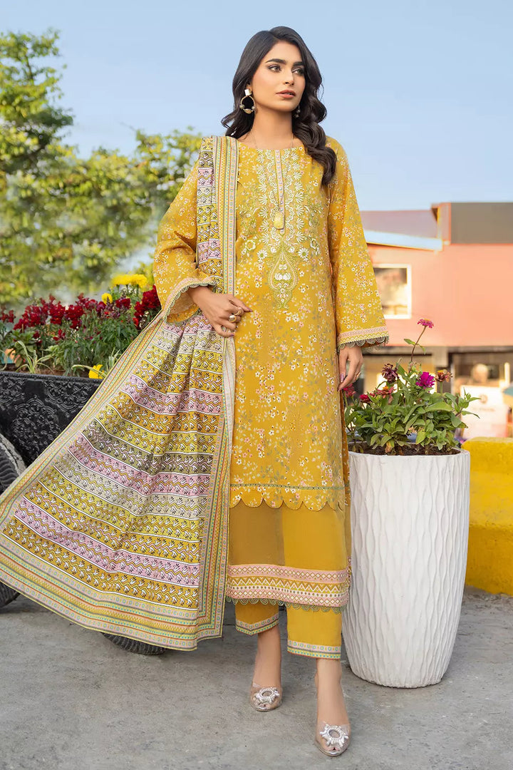 3PC Embroidered Unstitched Lawn Suit KL-2737 Embroidered KHAS STORES 