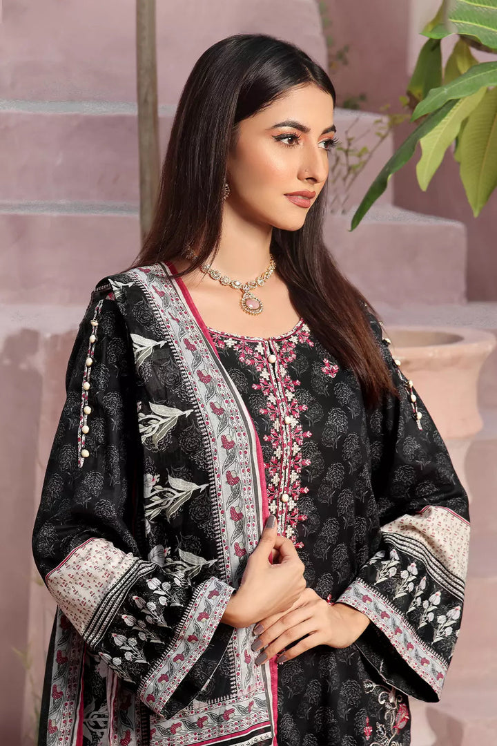 3PC Embroidered Unstitched Lawn Suit KL-2809 Embroidered KHAS STORES 