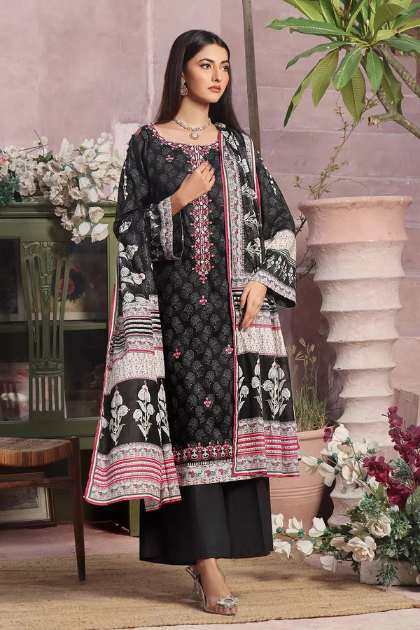 3PC Embroidered Unstitched Lawn Suit KL-2809 Embroidered KHAS STORES 