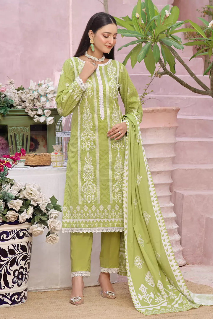 3PC Embroidered Unstitched Lawn Suit KL-2810 Embroidered KHAS STORES 