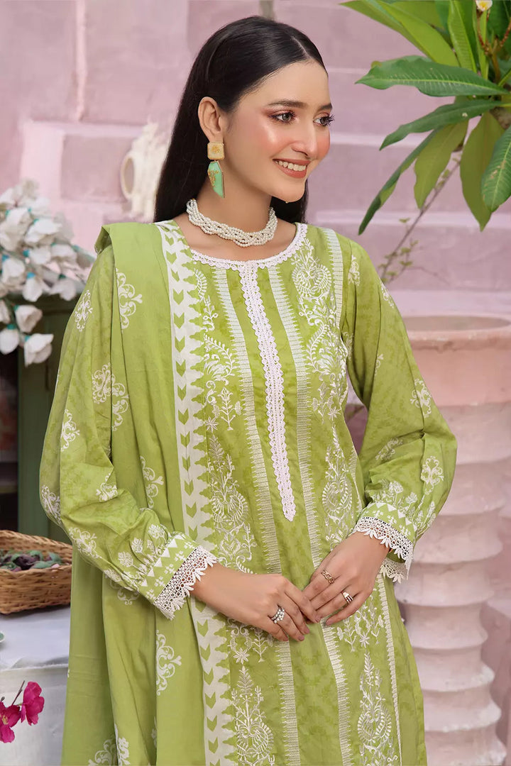 3PC Embroidered Unstitched Lawn Suit KL-2810 Embroidered KHAS STORES 