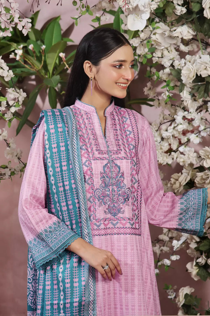 3PC Embroidered Unstitched Lawn Suit KL-2811 Embroidered KHAS STORES 